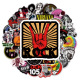 54张摇滚音乐涂鸦贴纸旅行箱吉他汽车电脑防水头盔贴画 rock roll