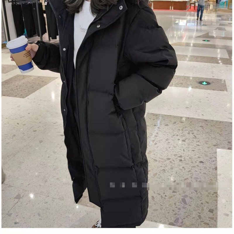 cv凸鸟九江羽绒服男女保暖黑色中戏长款M过膝加厚连帽反季艺考冬