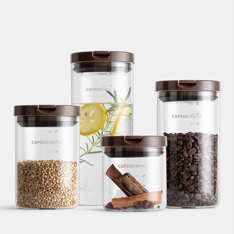CAFEDEKONA咖啡豆罐 密封食品零食咖啡粉罐防潮无铅玻璃瓶罐子