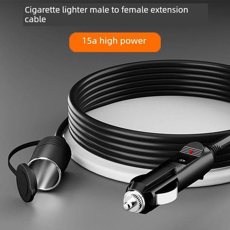 汽车点烟器转接头车载插头延长线12V24V通用电源线公对母座驳接线