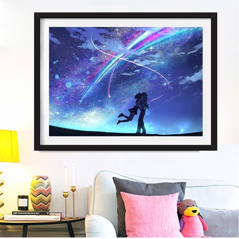 钻石画2024新款5d点贴钻十字绣小幅风景你的名字动漫卡通卧室满钻