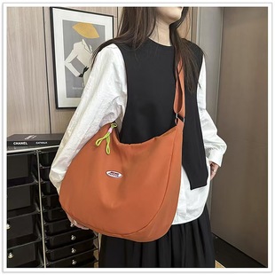 逛街休闲包女大容量斜挎包包日系情侣百搭单肩包简约纯色学生上课