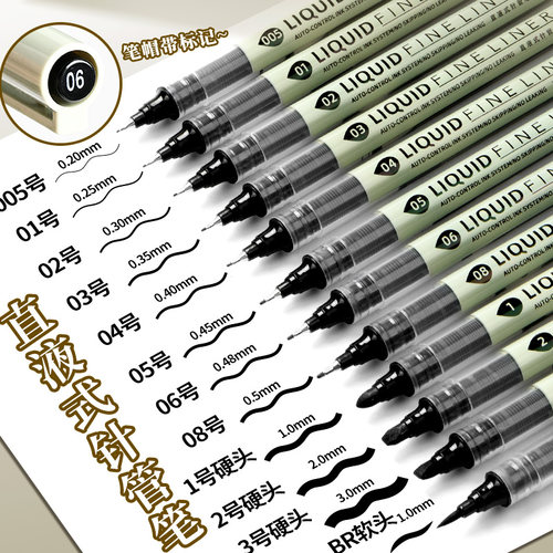 1.5倍墨超丝滑直液式美术勾线笔