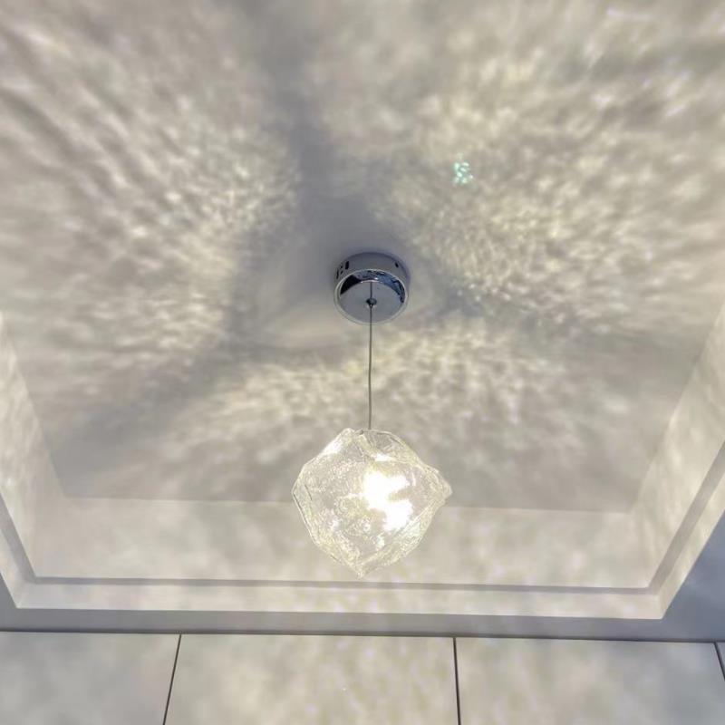 简约现代网红过道走廊灯冰块石头吊灯创意灯阳台玄关灯入户玻璃灯