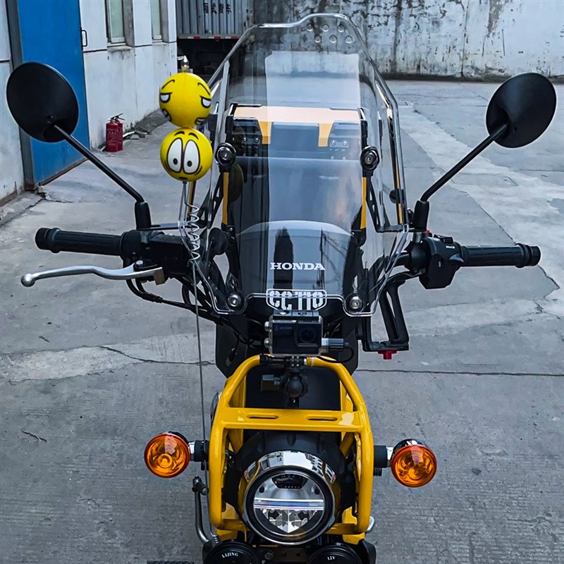 适用于本田幼兽CC110改装加高风挡 复古挡风玻璃镜面透明高亮配件