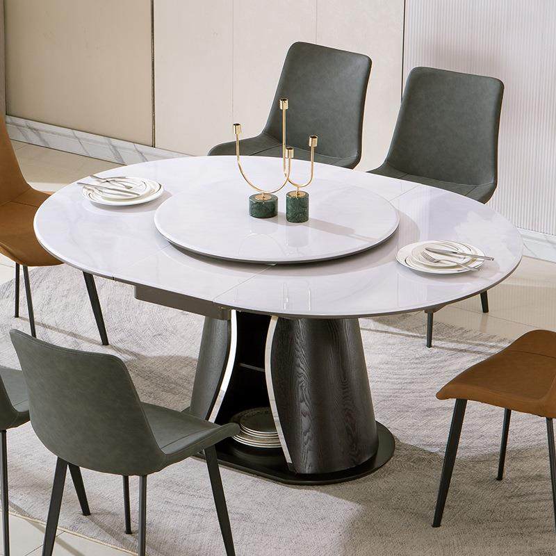 实木岩板餐桌圆桌可伸缩微晶石餐桌椅组合客厅圆形桌子岩板饭桌,3C数码配件,USB灯,淘宝优惠券,粉丝福利购,淘宝优惠卷