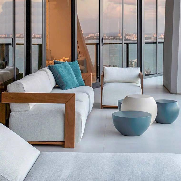 户外藤沙发组合休闲阳台庭院露台别墅阳光房藤椅沙发北欧藤编家具