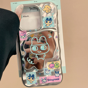 适用苹果17promax女新款可爱拓麻歌子波纹镜面手机壳日韩iPhone17pro秋冬16pro小众高级感15电镀镜面14保护套