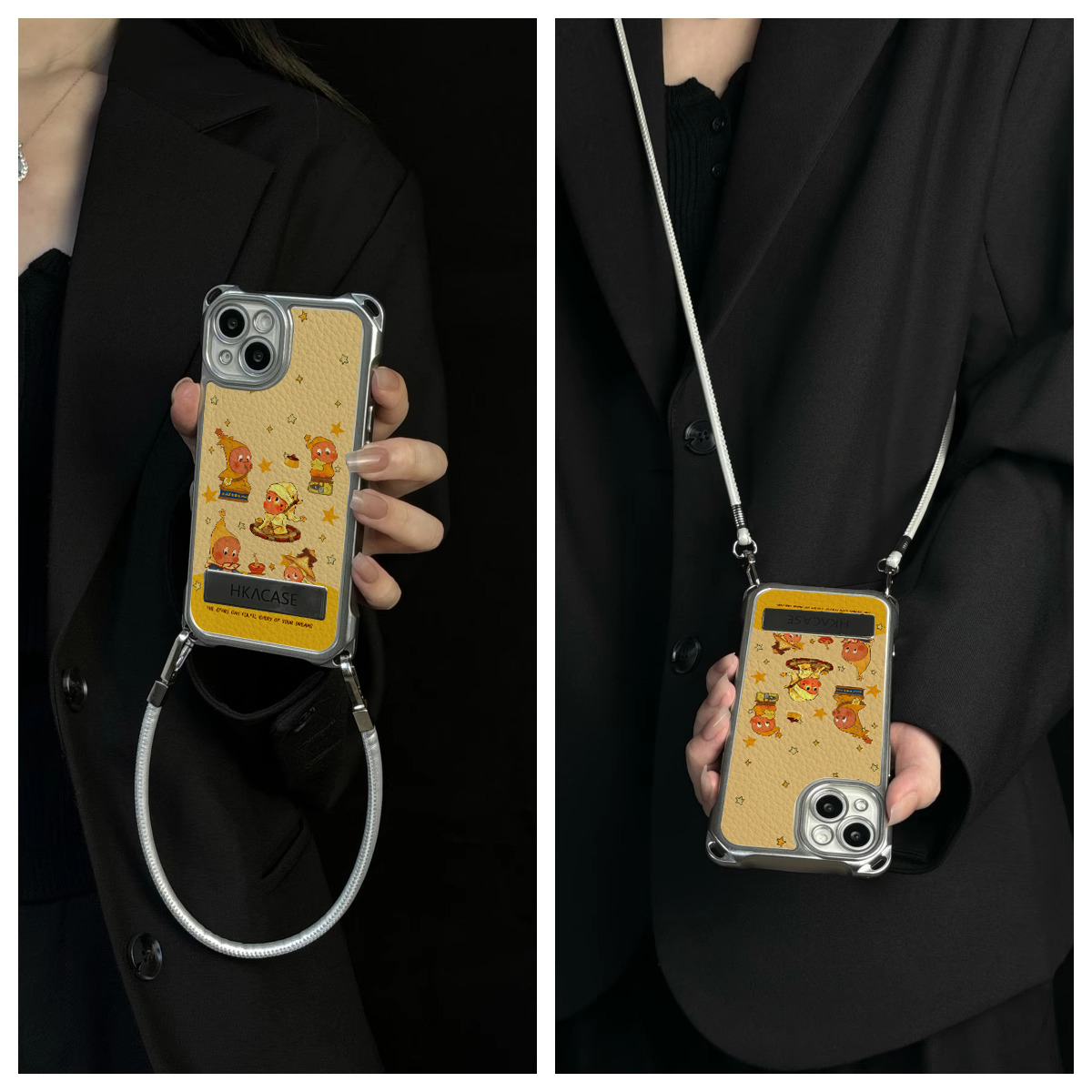 适用苹果16女新款手机壳iPhone16promax泡泡玛特15plus星星人14小众高级感13带挂绳支架12防摔电镀软保护套n
