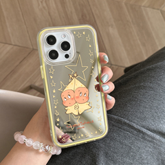 适用苹果16女新款手机壳泡泡玛特iPhone16promax镜面15plus适合夏天14小众高级感13星星人12超薄防摔保护套