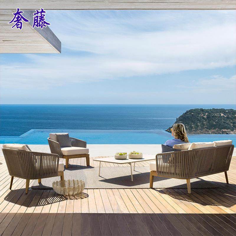 户外藤编发外防水室防柚木沙发865家沙具别墅庭院露天花园晒沙发,住宅家具,户外沙发,淘宝优惠券,粉丝福利购,淘宝优惠卷