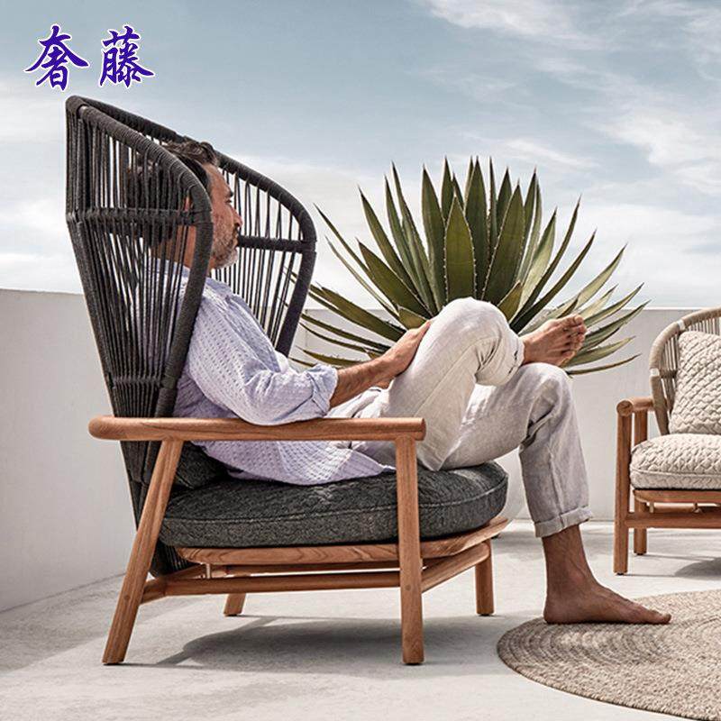 户外柚木111发合庭院室外阳台休组闲编沙沙发椅实木防腐木藤椅家,住宅家具,户外沙发,淘宝优惠券,粉丝福利购,淘宝优惠卷