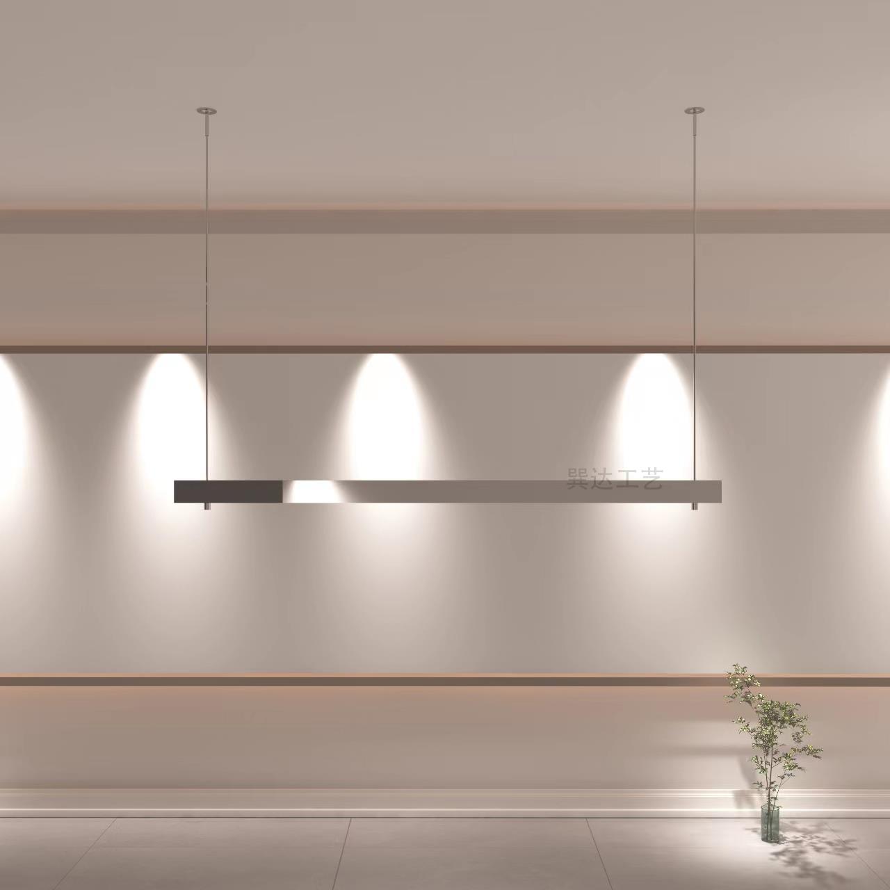 服装店钢丝吊架不锈钢挂衣杆方管女装店墙上橱窗悬挂式可调节衣架