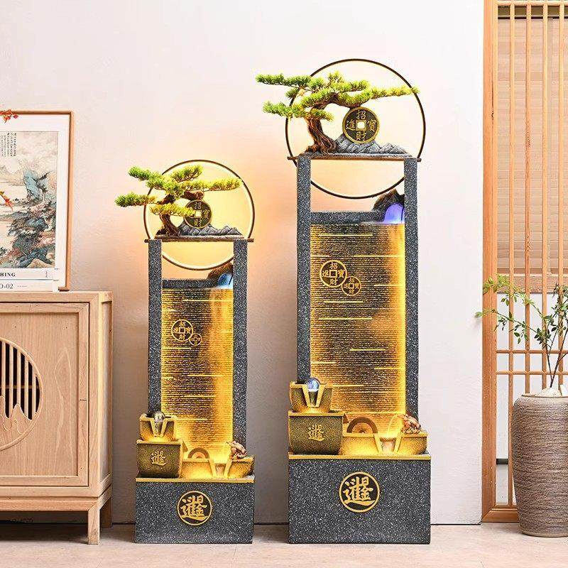 假山流水摆件中式摆设阳台花园装饰公司开业室内送礼造景景观水池,家居饰品,流水摆件,淘宝优惠券,粉丝福利购,淘宝优惠卷