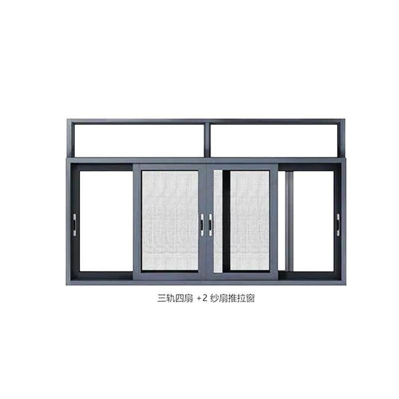 成都定制两层玻璃铝合金门窗三轨推拉窗落地平开断桥铝隔音封阳台