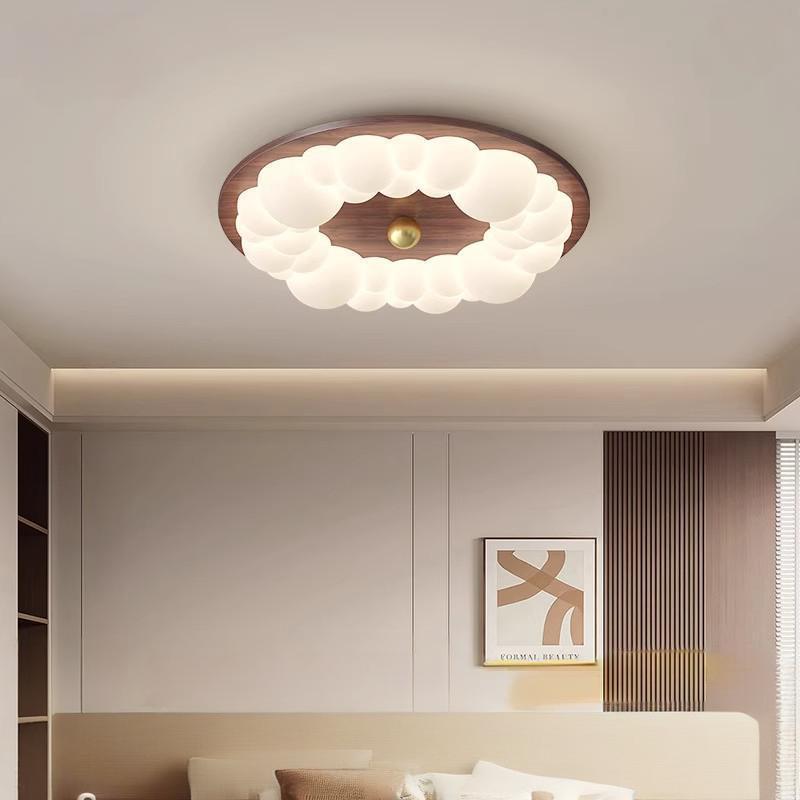 法国中世纪风格卧室吸顶灯胡桃图案餐厅灯泡灯泡Wabi-Sabi全光谱