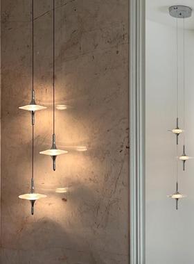 窄楼梯间长吊灯高端水晶星星吊灯覆式楼LOFT吊灯轻奢床头灯饭厅灯