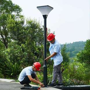 铝型材景观灯钟楼区优歌灯具厂户外太阳能别墅公园庭院7字路灯