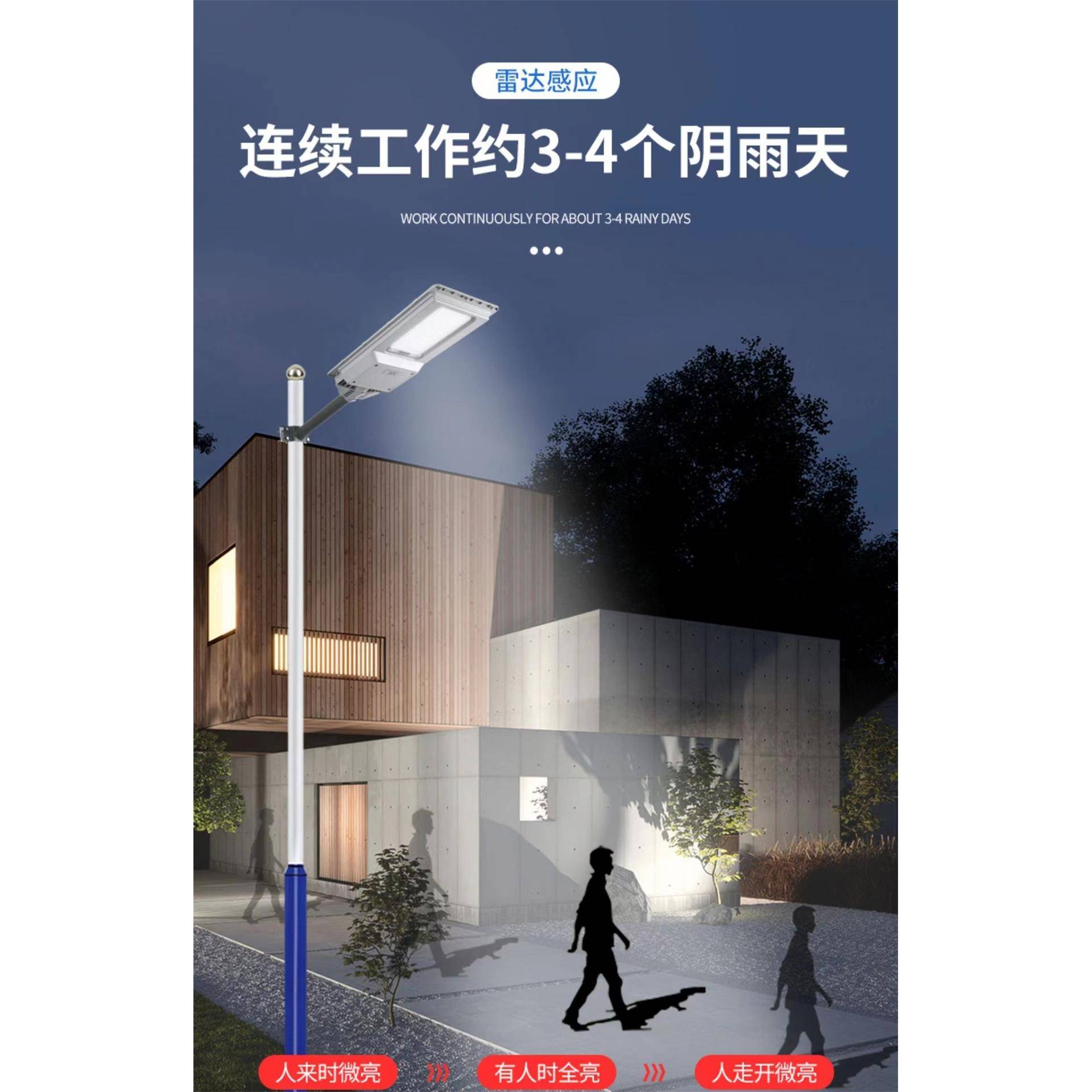 新NEC款人太阳能率灯庭院灯一体化led体感应户外亮路灯超大功新农