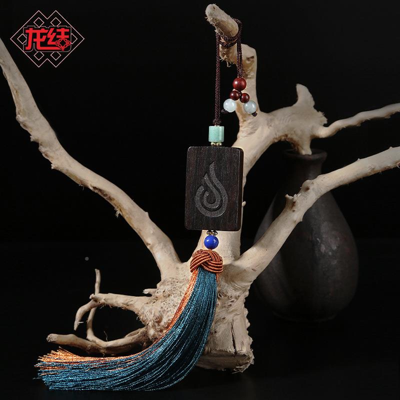 新檀品佛手黑木SGU流苏车挂工出入平挂安手吉祥可调节汽车内饰件