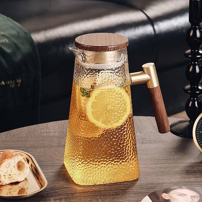 玻璃茶壶单壶冷水壶家用耐高温烧水壶煮茶耐热锤纹泡茶壶茶具驰兆