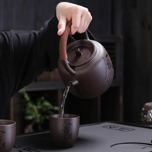 可定制 紫砂提梁壶大容量过滤茶壶刻字家用泡茶壶凉水壶茶具套装