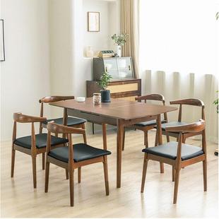 现代简约折家用型伸缩折叠户餐桌实木可拉伸TIO长方形小餐桌叠吃