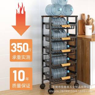 多层收纳篮家用放蔬果调料用品沥水架 跨境厨房蔬菜置物落地抽拉式