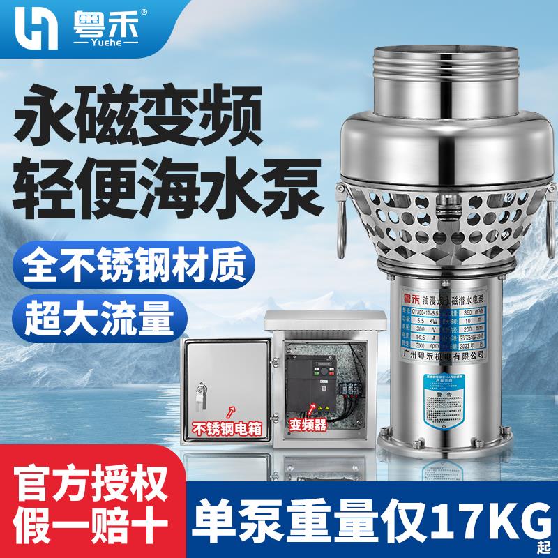 永磁变频潜水泵不锈钢耐腐便携鱼塘养殖农田灌溉大流量防洪排涝泵
