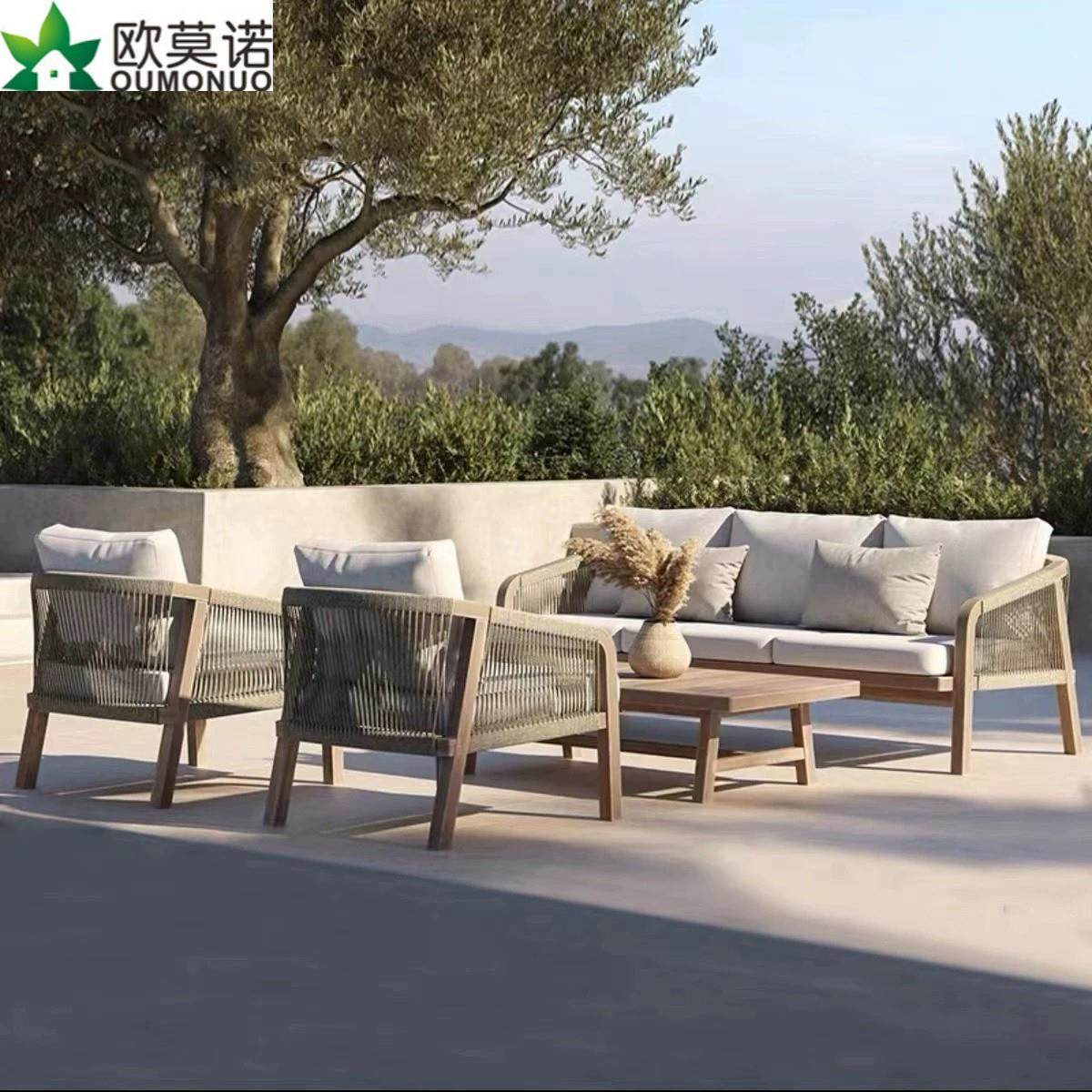 北欧户外沙发藤编实木铝合金桌椅室外庭院花园一桌八椅家具组合,住宅家具,户外沙发,淘宝优惠券,粉丝福利购,淘宝优惠卷