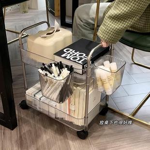 零食整理收纳架子家用卧室床边宿舍神器 可移动小推车置物架落地式