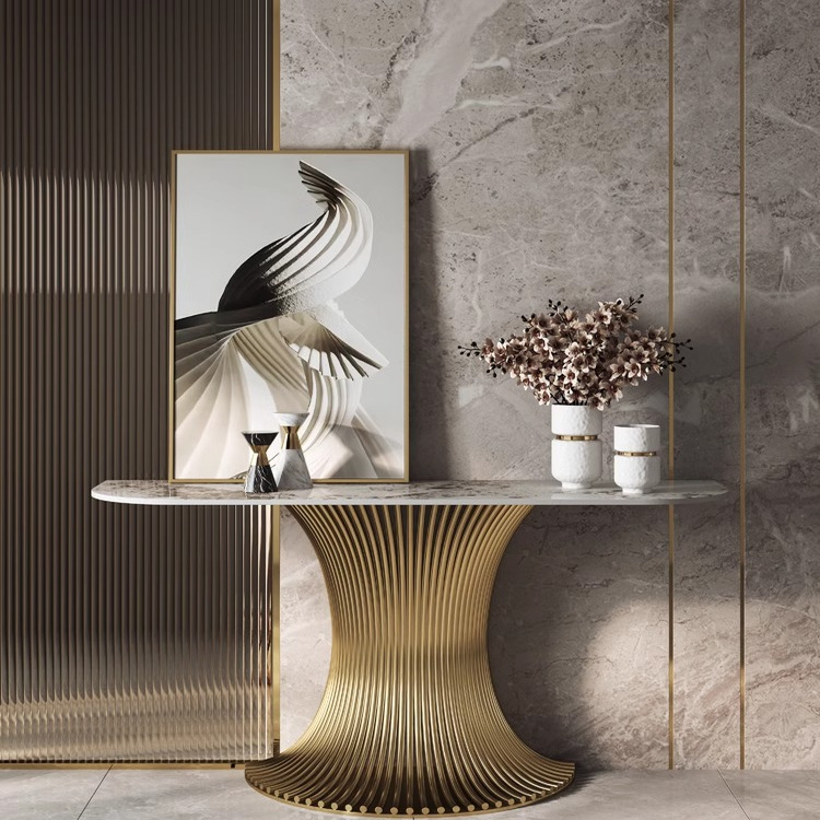 现代简约小蛮腰玄关桌别墅入户客厅靠墙玄关台售楼部样板间端景台