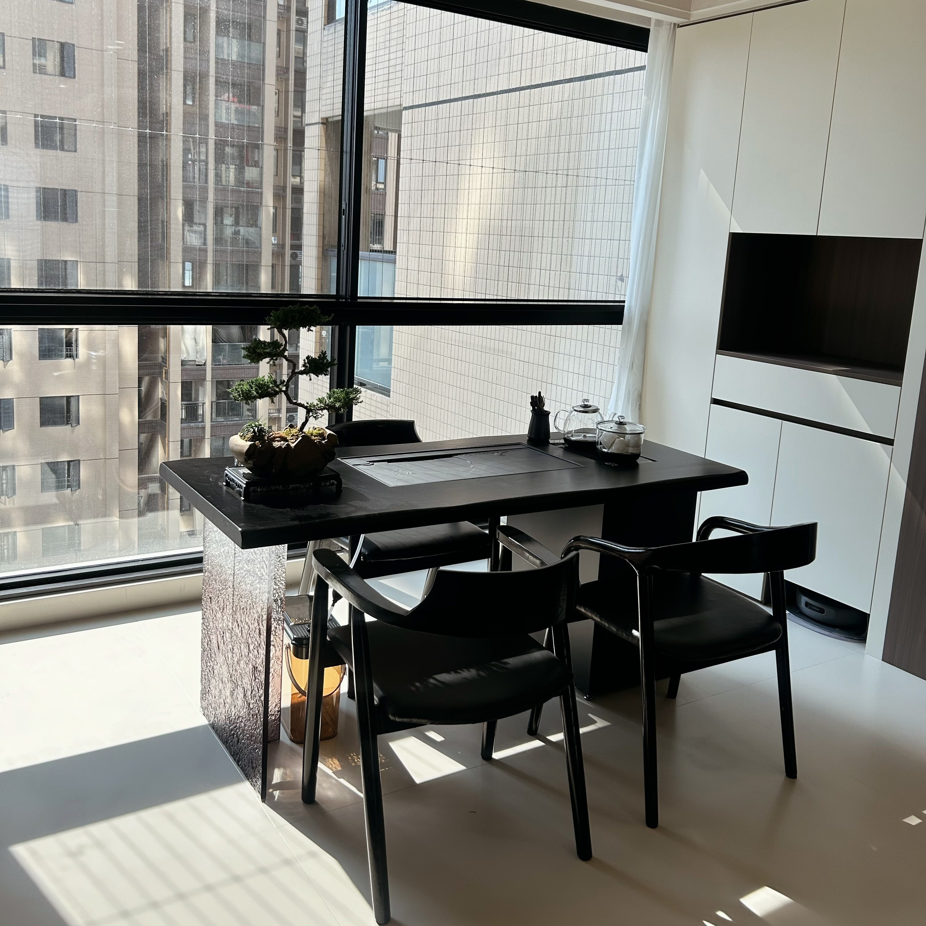 现代简约实木茶桌椅组合家用客厅阳台泡茶桌高级感茶台烧水壶一体