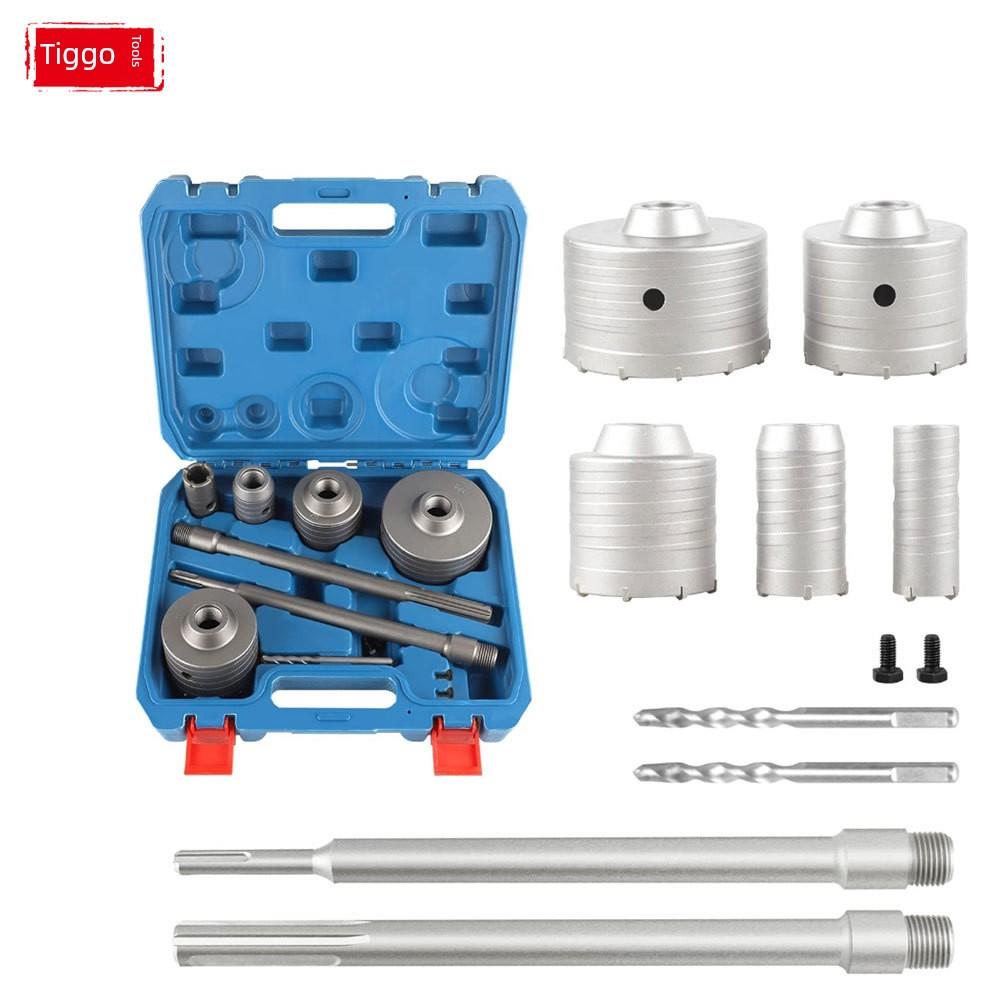 日本进口工艺墙开孔器电锤钻头9件套方柄圆柄硬质合金砖墙开孔器