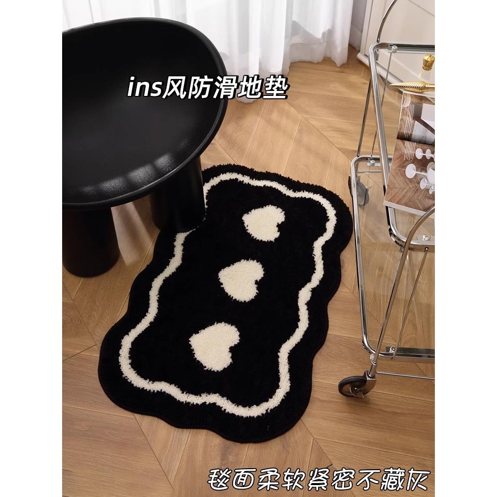 家居风格浴室地板垫门强吸水性入口防滑脚垫浴室速干垫长毛绒地毯