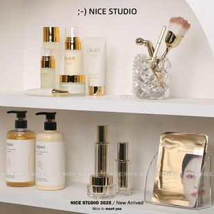 轻奢样板房化妆室摆件护肤品道具浴室柜空瓶镜柜化妆品展厅装饰