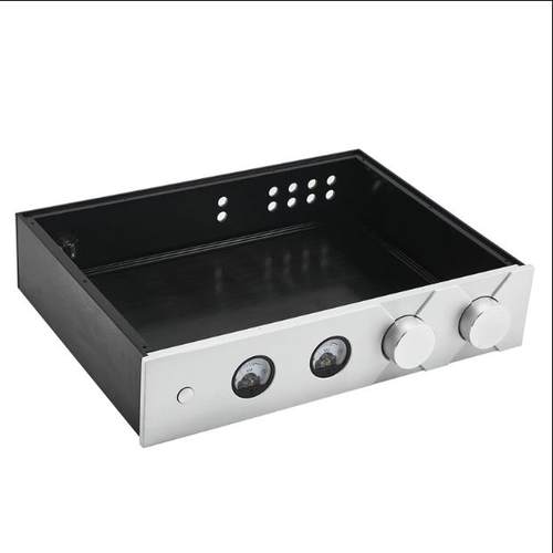 CJ-189 双表头 全铝 胆机 前级 功放VU表头机箱 310*420*90MM桌面