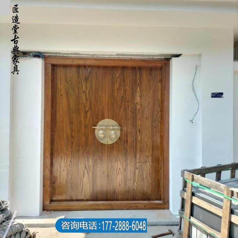 实木仿古大门榆木大门别墅大门中式庭院门室内门户外防水漆进户门
