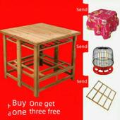 烤火架折叠加厚简易实木烤火架正方形烤火桌子家用取暖桌吃饭桌子