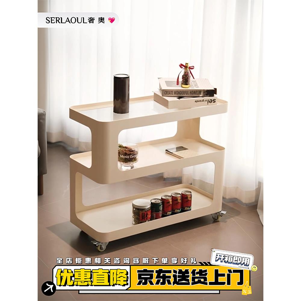 推车可移动边几边柜沙发边置物架小桌子客厅茶几小推车边桌床头桌