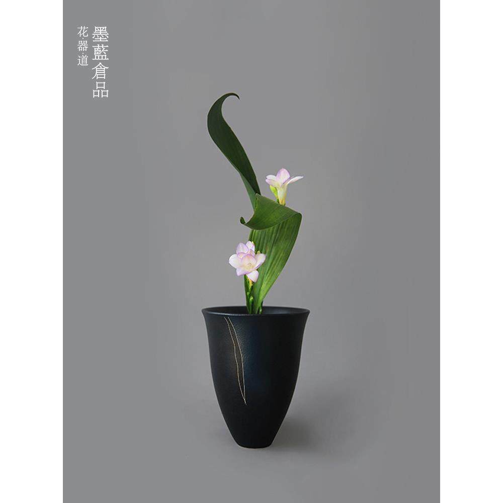 日本进口赤坊插花器皿日本插花禅宗可及豪华陶瓷创意干花花瓶装饰