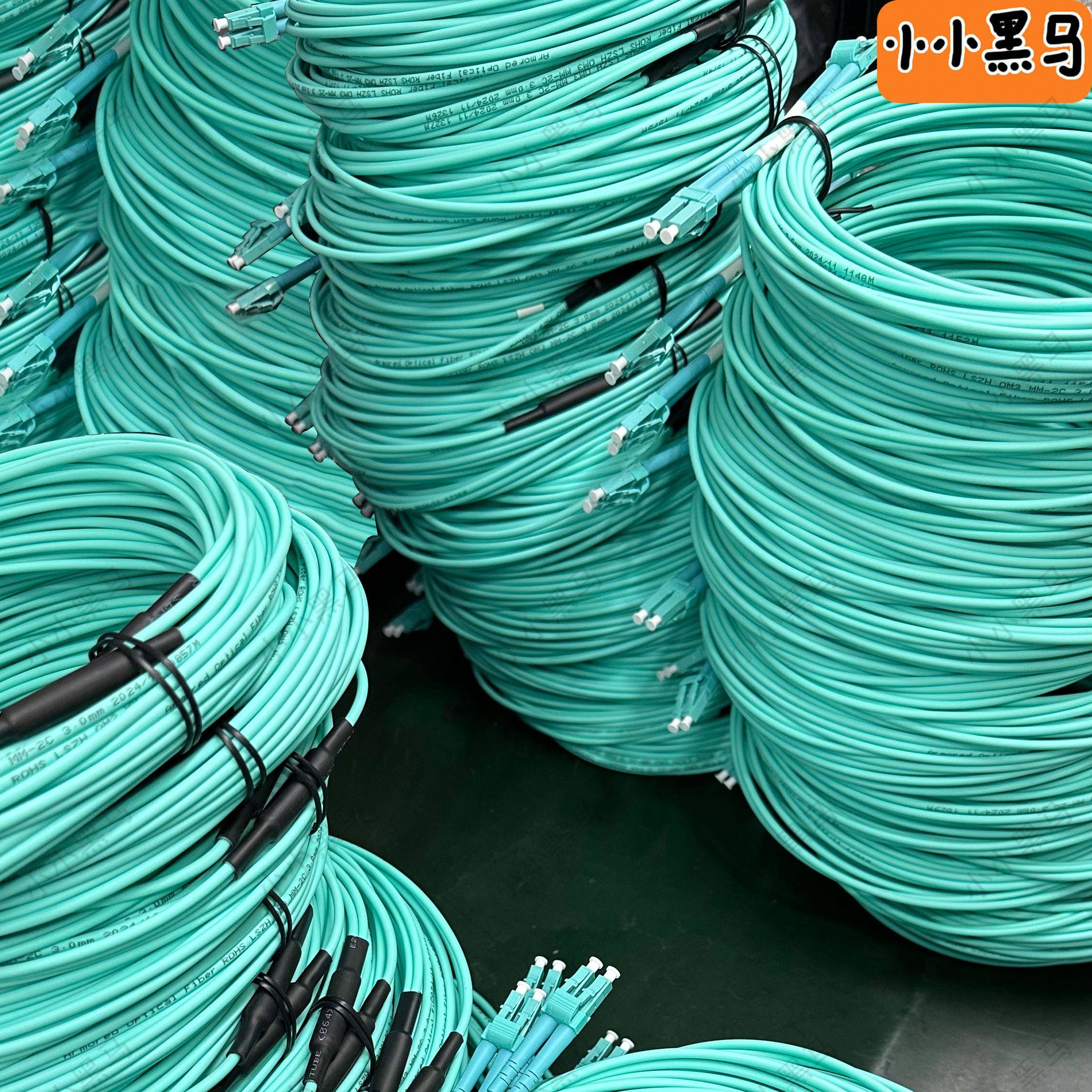 网吧铠装光纤跳线多模双芯万兆LC双工OM3防鼠咬抗弯折压定制专用