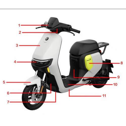 九号电动Fz110/F60/F90M/塑料外壳件车壳前围板前挡泥板原装正品