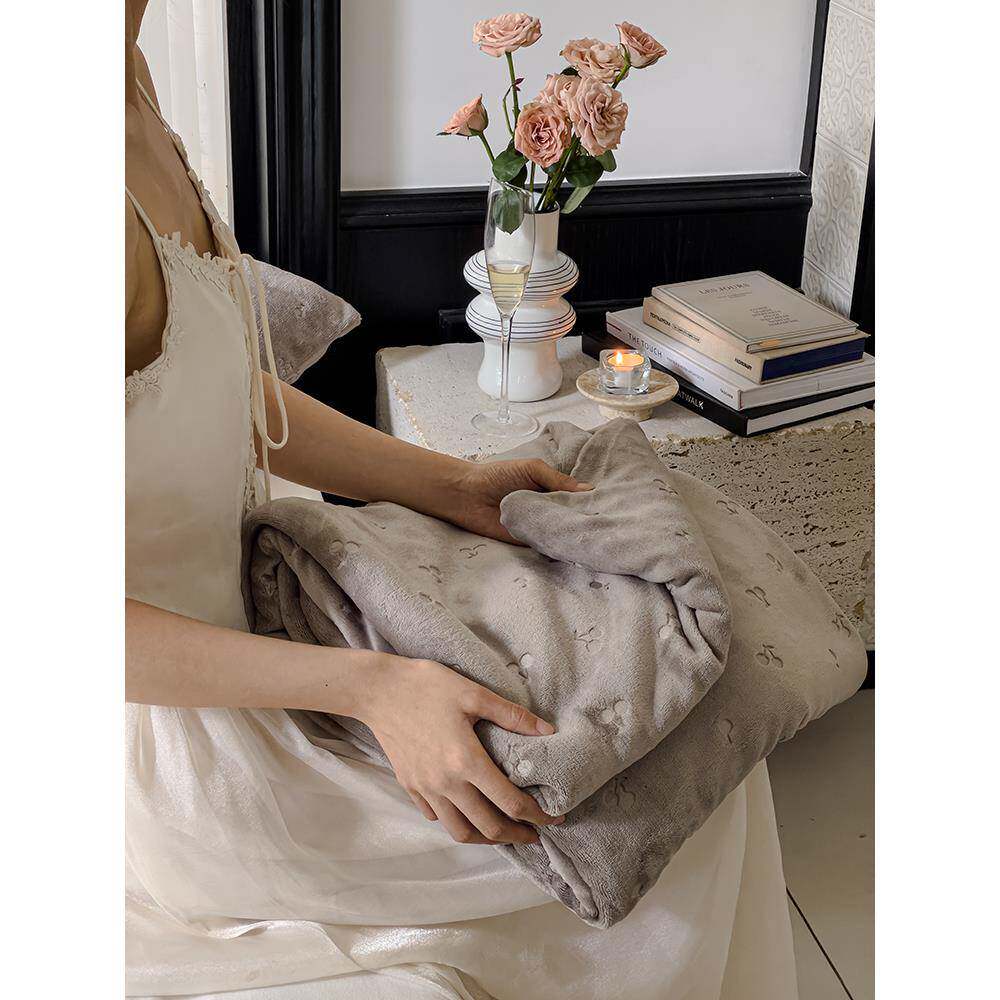 小樱桃提花牛奶绒床单 冬季保暖加厚珊瑚绒法莱绒床笠单品单件ins