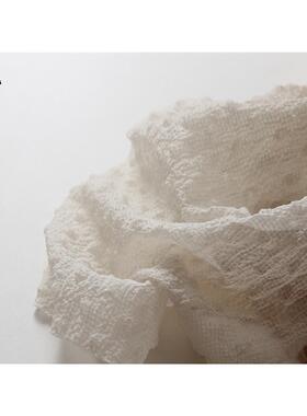 泡泡凹凸感 薄型化纤料 衬衣料小衫花尾边窗纱 特价布单44263diy