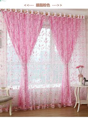 简台约田园风纱半遮49303纱光窗纱透光薄树藤叶子双层客厅卧室阳