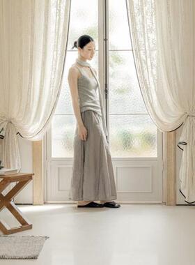 新法式浪窗70802厅帘纱帘漫客墅阳台卧室餐厅别透光不透人奶茶芙