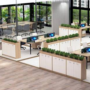 办公室花槽文件柜矮柜木质桌边车间隔断长条落地员工储物资料柜子