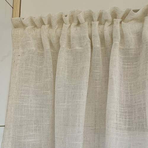 厨房厅半60521光亚麻纱帘门帘半帘咖啡帘餐遮短打帘隔断帘柜帘免