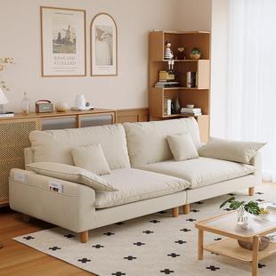 政府补贴复古风灯芯绒客厅沙发公寓小户型北欧中古风原木布艺沙发